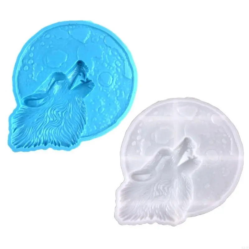 

R9JE Valentines Wolf-shape Resin Mold DIY Silicone Craft Mold Wall Hanging Decor