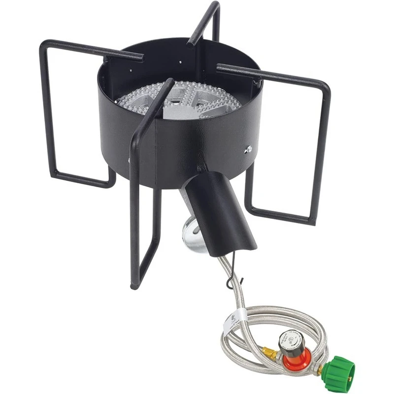 Bayou Classic KAB6 Bayou Banjo Cooker - Quemador de propano para cocinar al aire libre, estufa al aire libre - Caldera de cangrejo, Quemador de elaboración casera - L
