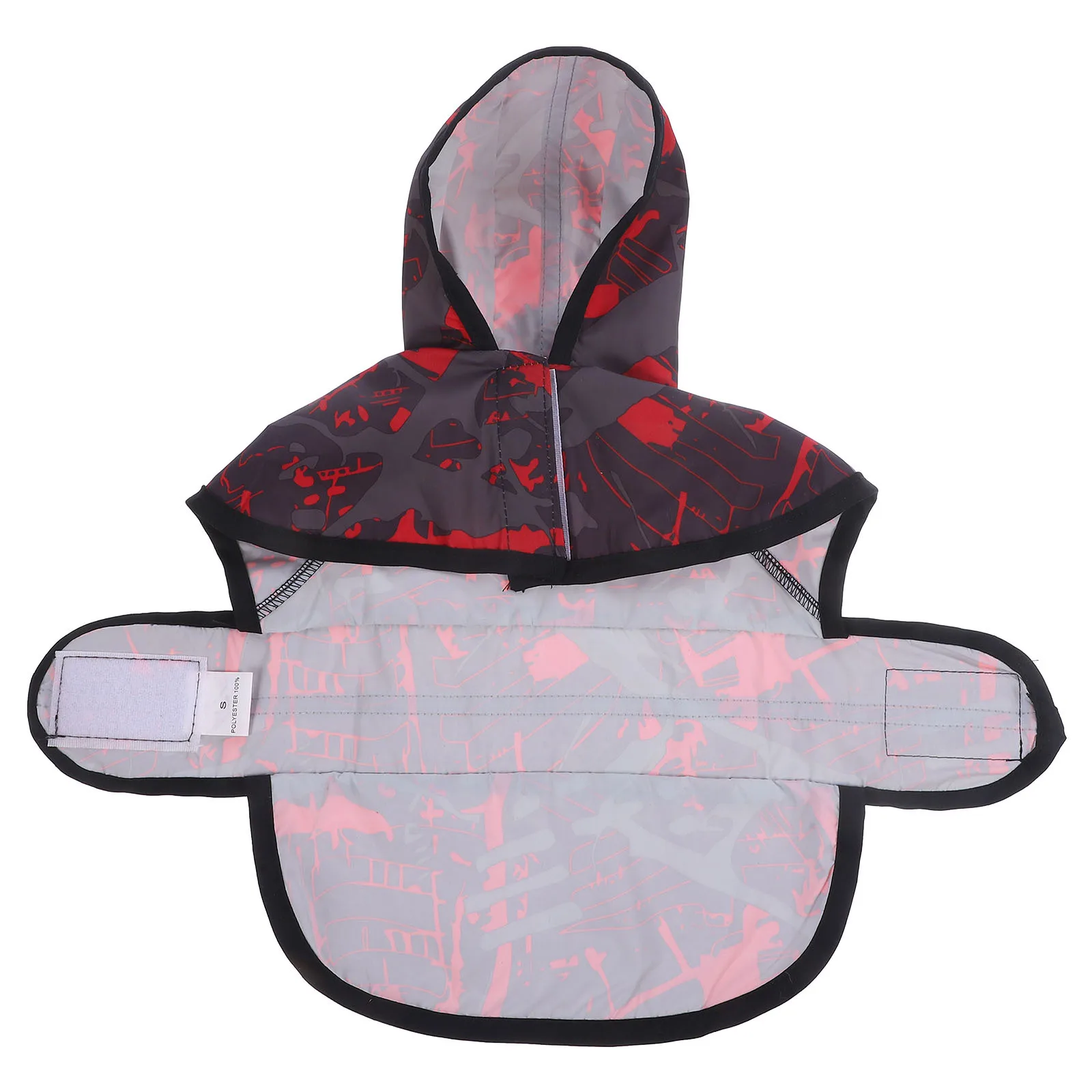 Chubasquero reflectante para perros, chaqueta impermeable con capucha para mascotas, color negro y rojo, elástica, cómoda y transpirable para caminar y correr
