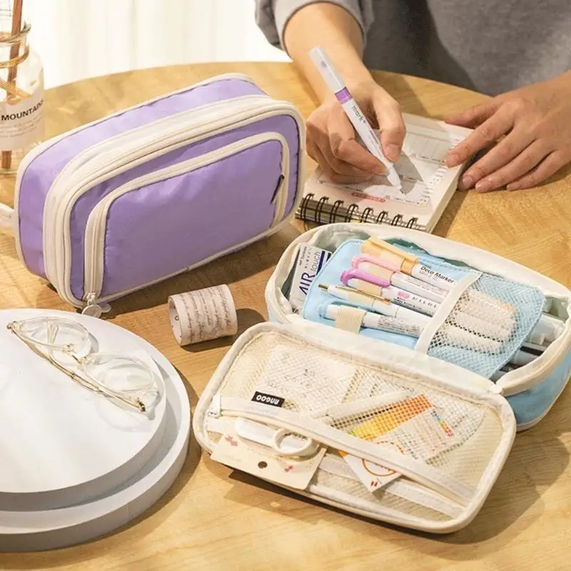 D0UA Layer Layer Vỏ bút chì cao Túi bút Túi bút Túi mỹ phẩm Túi mỹ phẩm