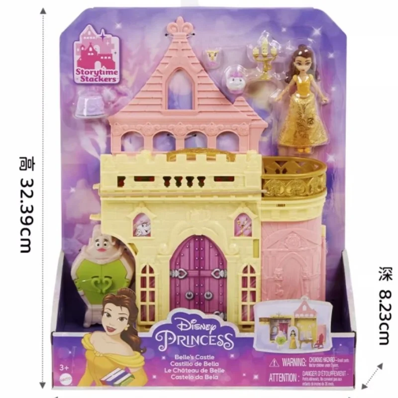 

Disney Princess Belle Shining Castle Set Doll Girl Gift Children's Play Toys Anime Figurine Model Ornament Children's Gift Toys