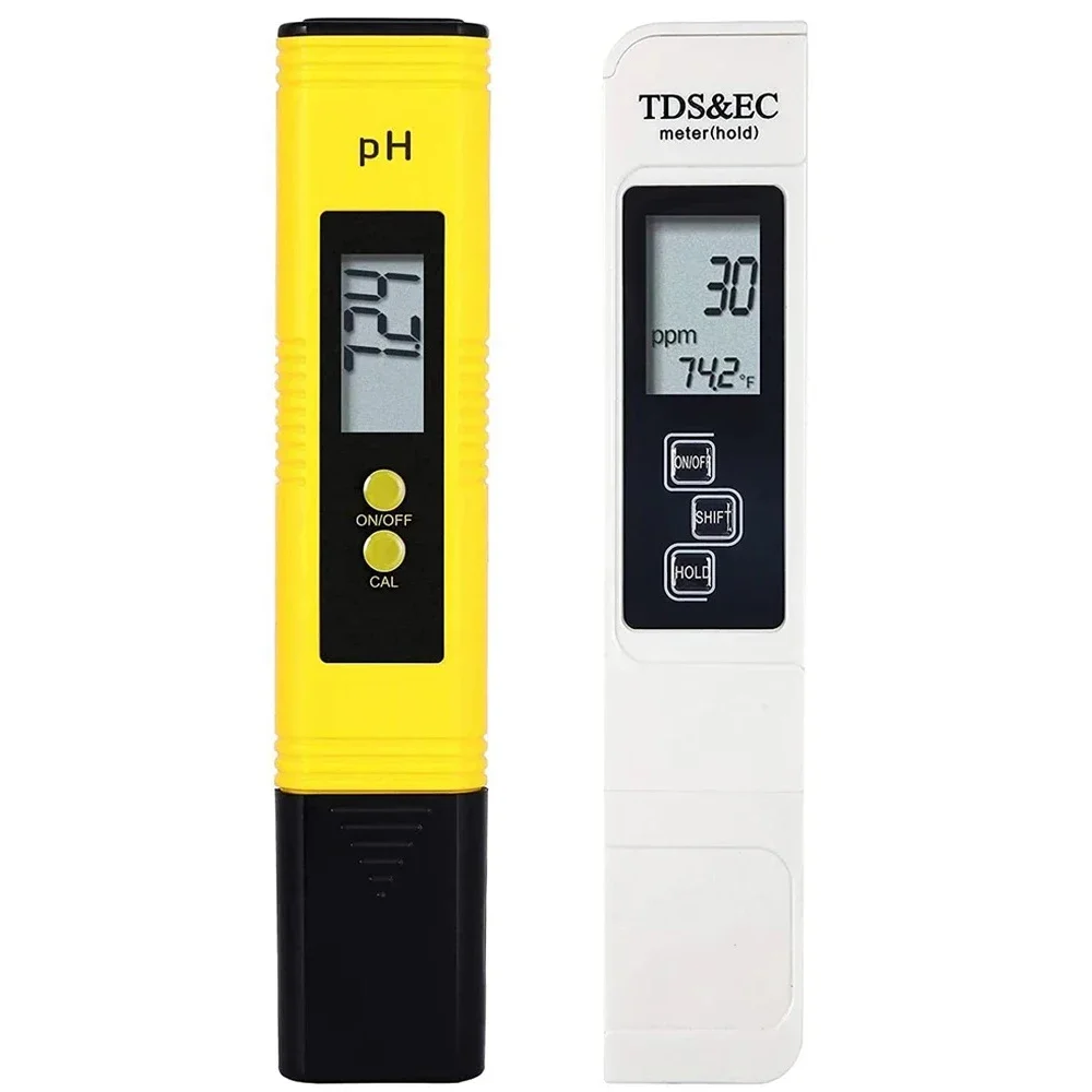 PH Meter & TDS Meter Digital Water Quality Tester 0-14 PH Meter Tester 0-9990PPM TDS&EC LCD Water Purity PPM Aquarium Filter