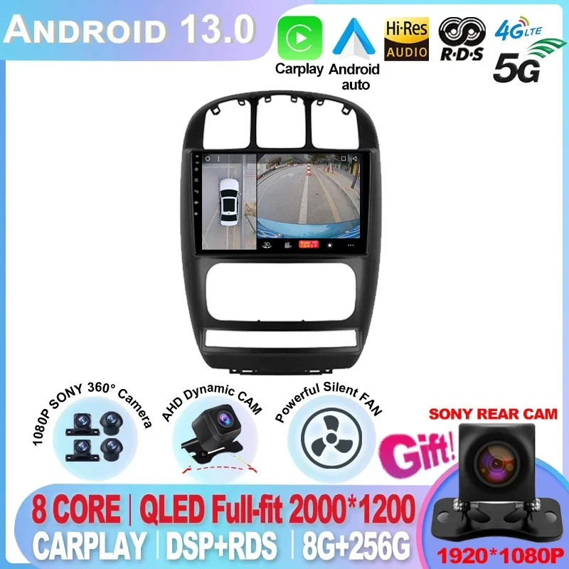 Android 13 player For dodge caravan Chrysler Pacifica 2010 11 07 Radio car monitor Multimedia Video Player Navigation stereo