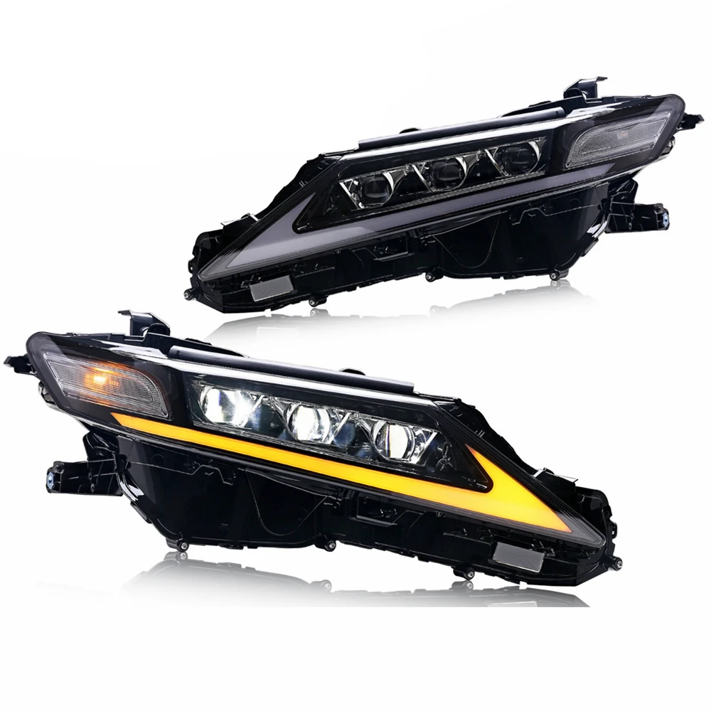 

Black LED Sequential Front Lamp Headlights Headlamps Assembly Clear For 2018-2023 Camry 8Th Gen Left+Right Side 2019 2020