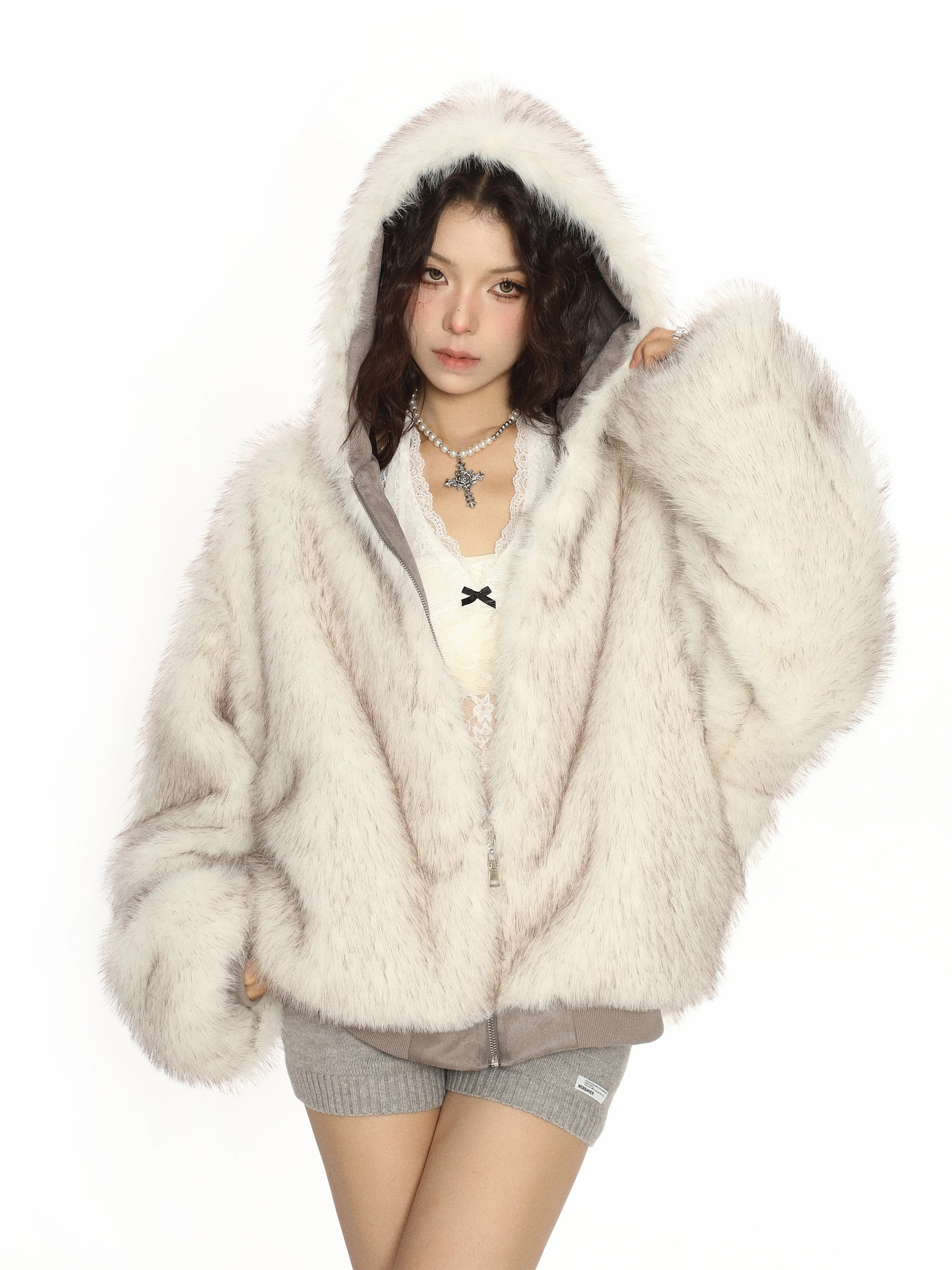 Suede velvet double-sided eco-friendly fur cotton jacket for women, thick and warm winter flight jacket, trendy