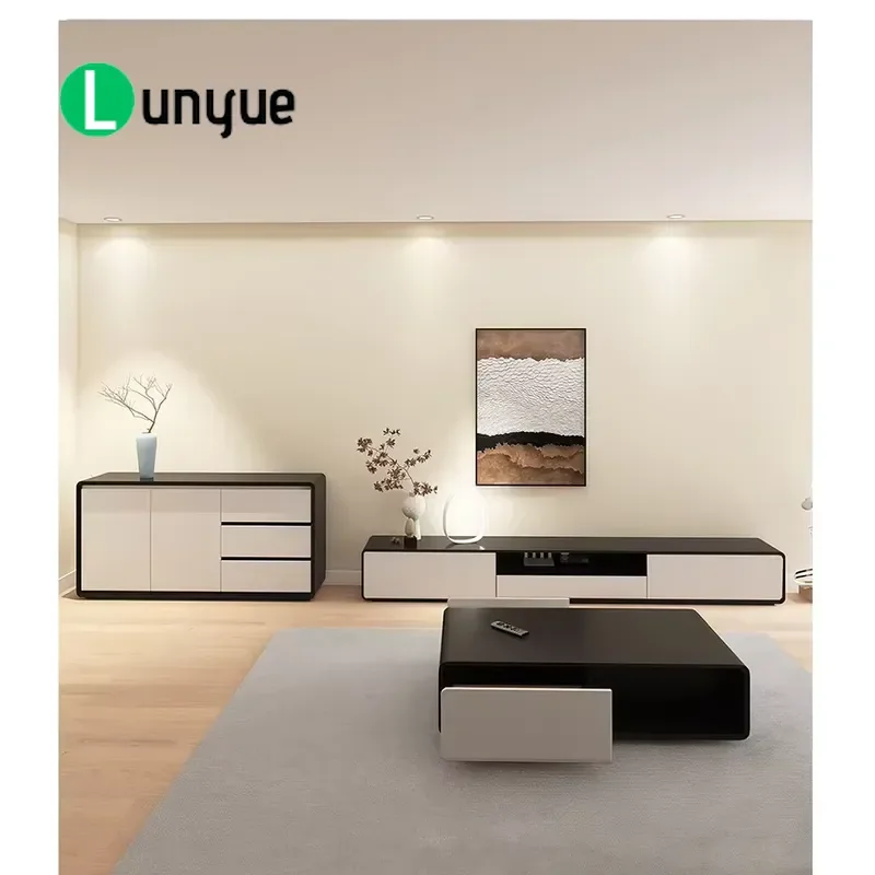 Modern Wooden TV Console Cabinet Storage Unit Living Room Furniture Latest Design Entertainment Center Stand for Home Decor