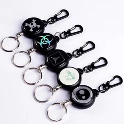 1Pcs Fashion Anti Theft Keychain Retractable Steel Wire Rope Keyrings for  Backpack Waist Hanging Pendant Accessories