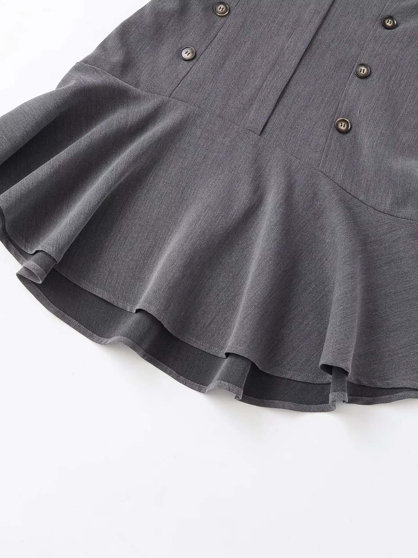 الرجعية الفرنسية نمط رمادي التلبيب طوق الكتف وسادة فستان بلا أكمام المرأة منخفضة الخصر سوينغ ألف اصطف سوينغ سترة فساتين Vestidos