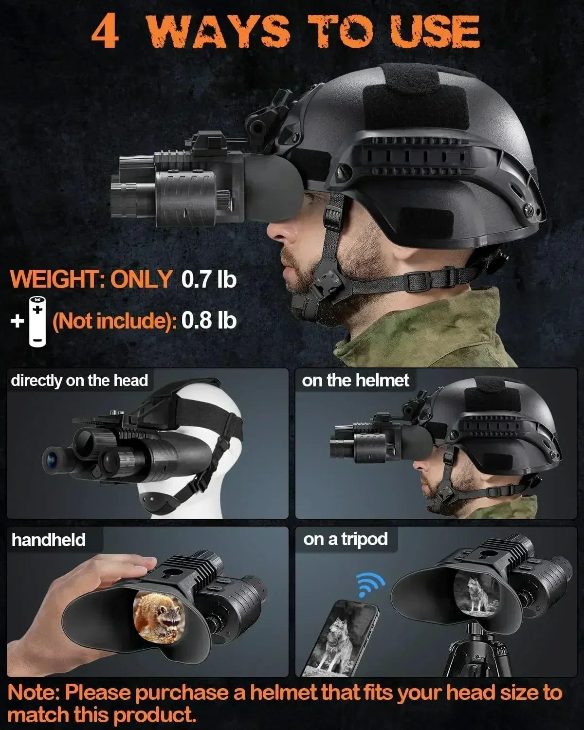NV-880 Professional Night Vision 3inch LCD Display screen 16MP 1080P HD Day and Night Binocular WI-FI Connection Security