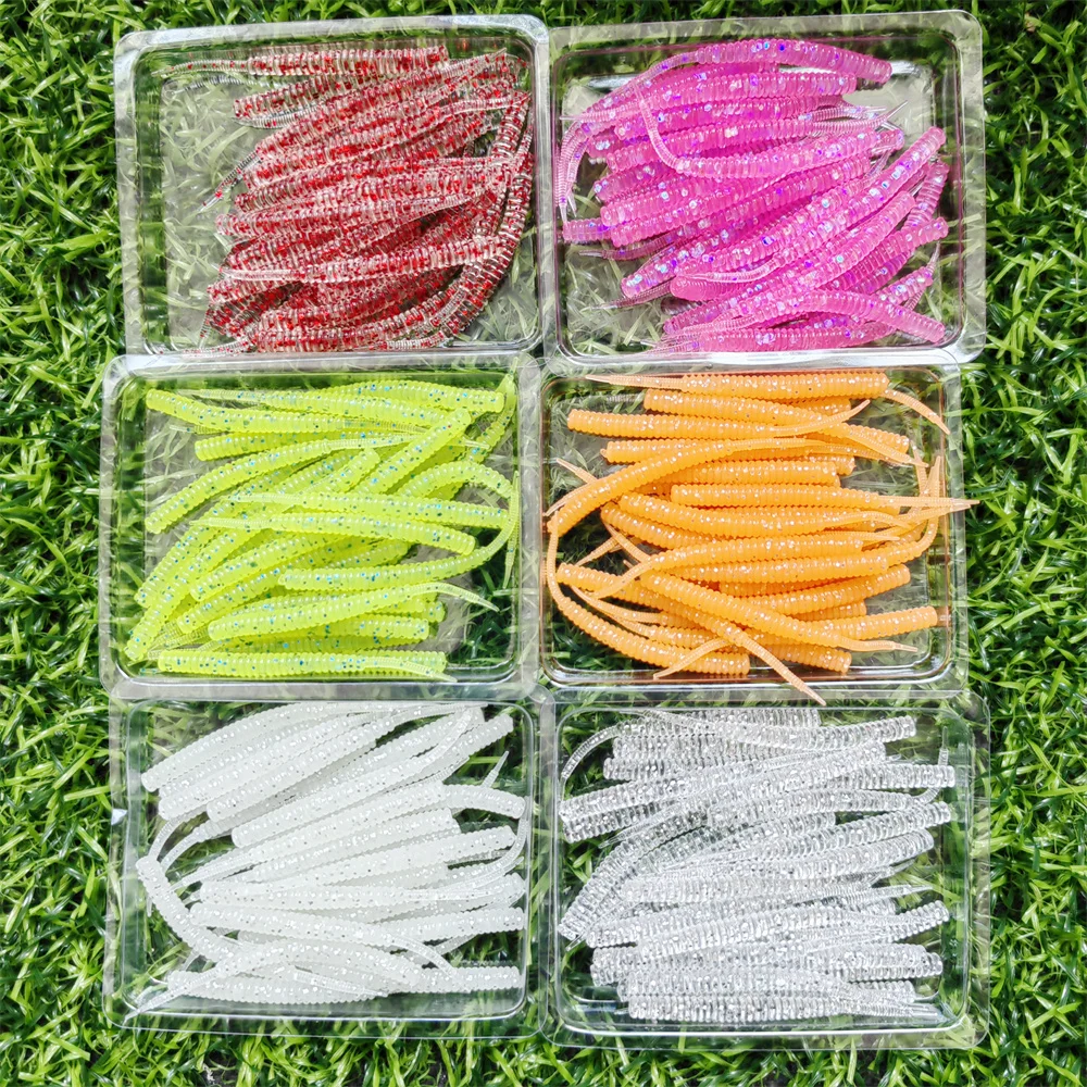 30PCS/BOX Fishing Lure  50mm/60mm 0.3g/0.45g AJING Needle tail Soft Lure Rockfish Ocean Rock Bait Luminous Artificial Bait