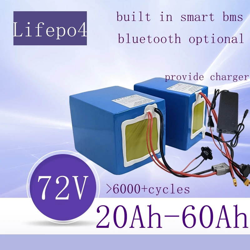 

Lifepo4 перезаряжаемая литиевая батарея 72 В 20 Ач 30 Ач 40 Ач 50 Ач 60 Ач для 1000 Вт 2000 Вт 3 кВт тракторная тележка для гольфа двухколесный автомобиль