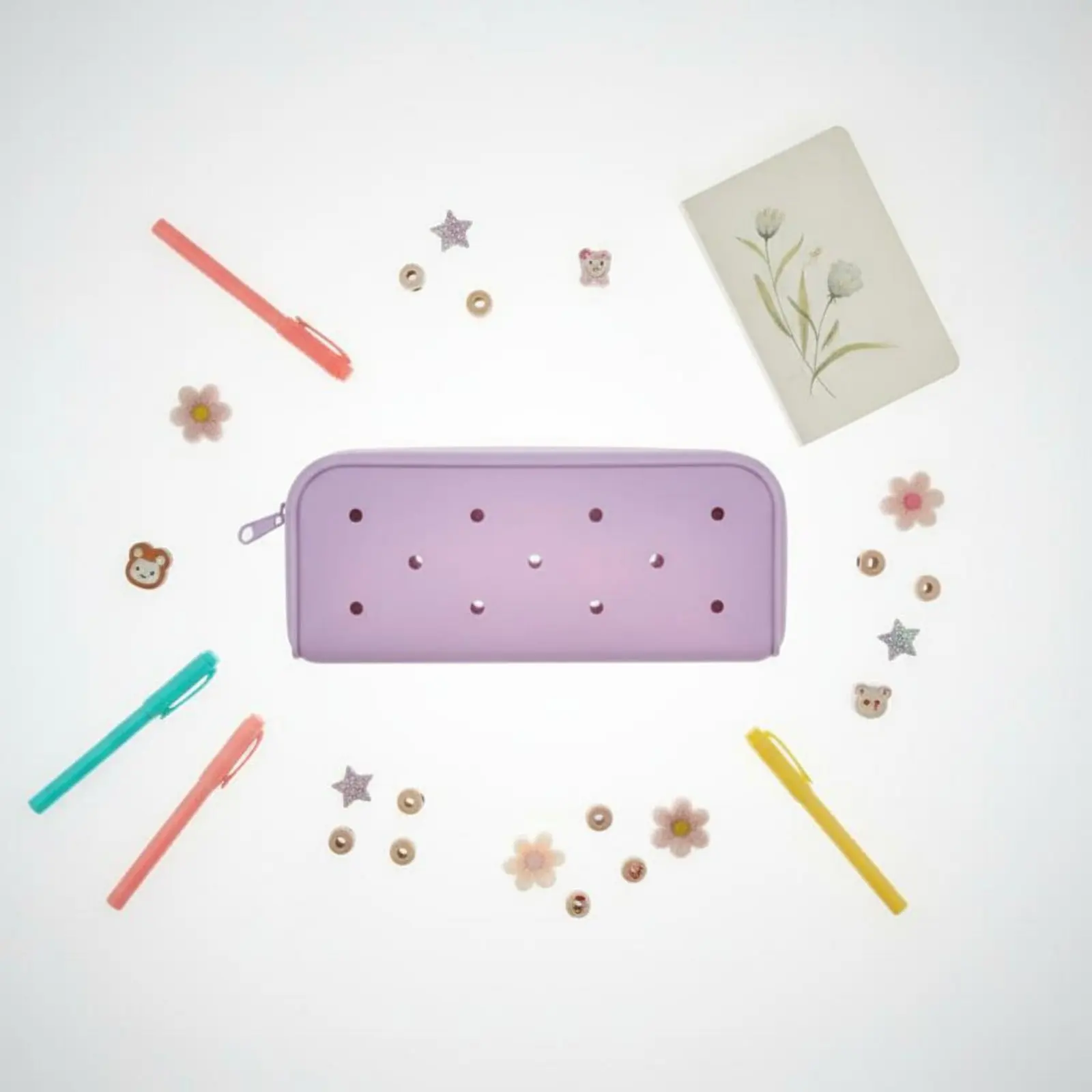 DIY Charm Writing Tool Case Dustproof Hole Writing Tool Case Silicone Pen Pouch…
