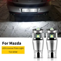 2x LED License Plate Light Bulb Lamp W5W T10 For Mazda 2 DY DE DH DL DJ 3 BK BL BM BN 5 6 GG GH GJ CX-3 CX-5 CX-7 CX-9 MX-5 RX-8