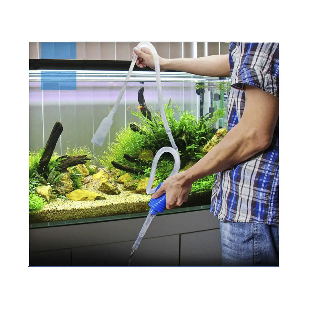 2/1PCS 145cm Aquarium Siphon Tube Fish Tank Cleaner Vacuum Pump Gravel Sand Trap Filter Water Exchange Tool Suction Pipe Tube