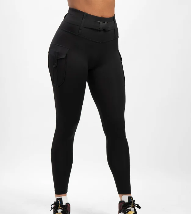 FjCasual-Pantalon Cargo avec Poches pour Femme, Couleur Unie, Taille Haute, artificiel astique, Slim, Yoga, vaccage Rapide, Jogging