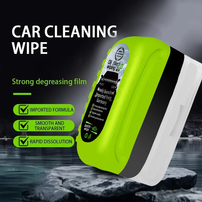 Non Toxic Car Glass Oil Film Remover Kit Powerful Windshield Cleaner Sponge Brush for Stain Removal Auto Detailing Eco Friendly view 2