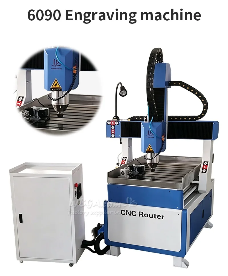 CNC Engraving Machine 6090 4 Axis Wood Router 5500W Aluminium Steel Milling Woodworking Carving Drilling Lathe