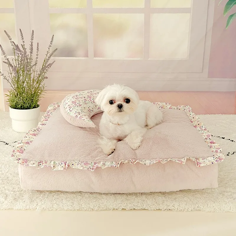 Fully Detachable and Washable Winter Warm Dog Bed Deep Sleep Princess Cat Pet Bed