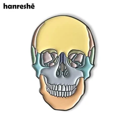 Hanreshe Skull Medical Jewelry Brooch Colorful Enamel Heads Bone Human Organs Badges Lapel Backpacks Biology Pin Gift for Doctor
