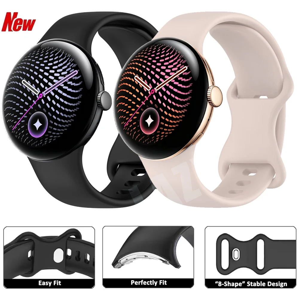 Silicone Wristband For Google Pixel Watch 5/4/3/2 Strap 45mm 41mm Soft Comfortable Adjustable Belt For Google Pixel Watch 5/4/3
