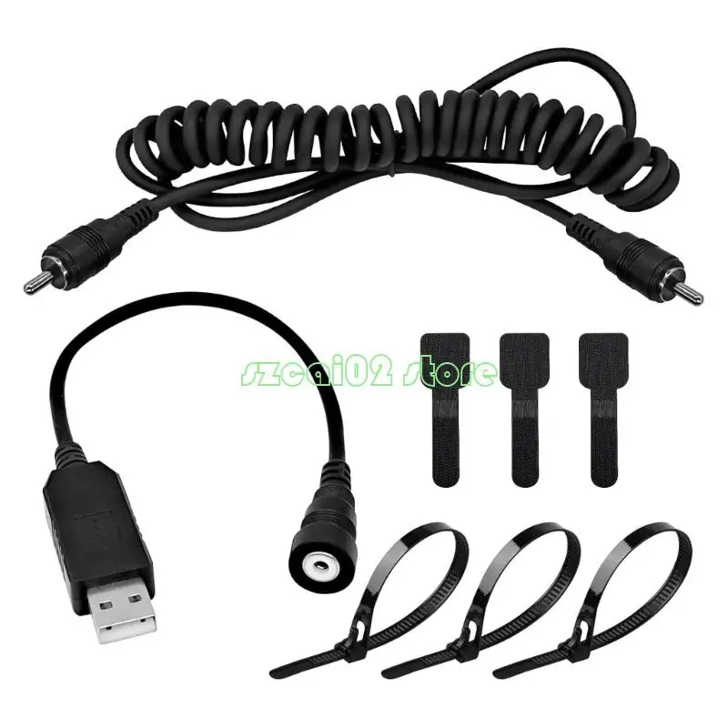 

400B 12V USB Heated Helmets Connector Cable Easy to Use for Cold Weather Riding Gear