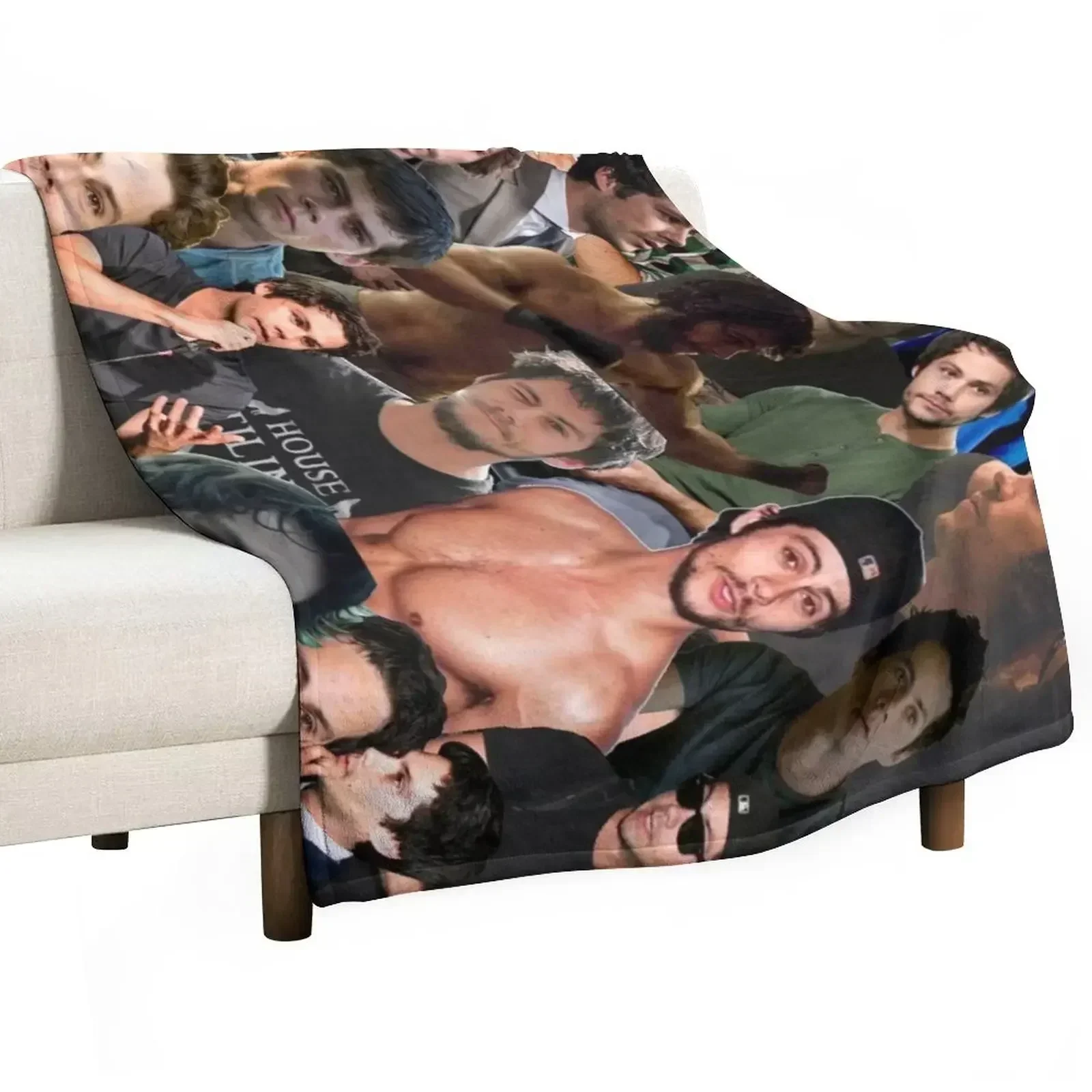 Dylan O’Brien Photo Collage Throw Blanket Kid'S Picnic For Decorative Sofa Luxury St Thins Retros Blankets
