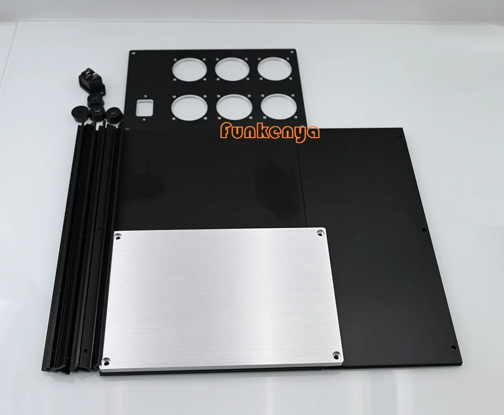 

W221 H150 D311 EU Plug Power Socket Box Brushed Aluminum DIY Amplifier Chassis Home Audio Shell EU US Plug Power Filter
