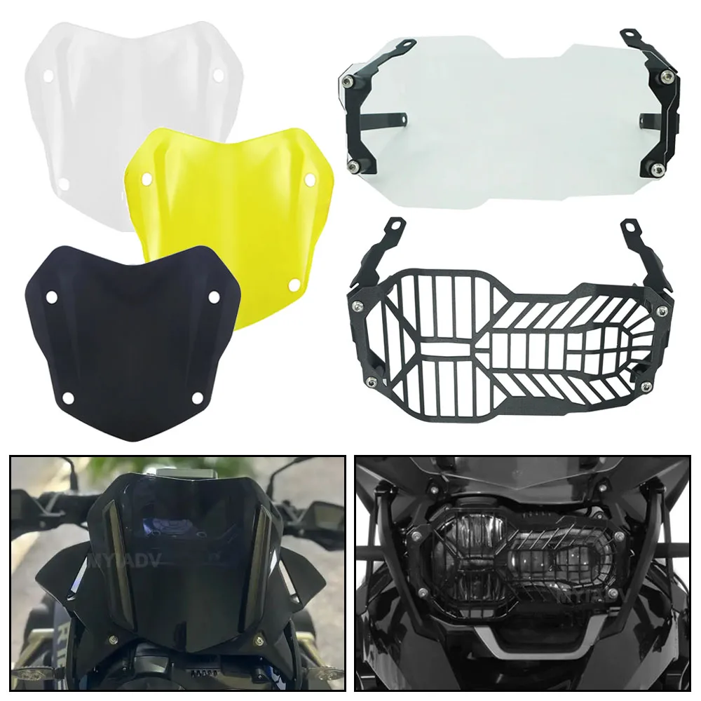 Headlight Grille Guard Protector Cover For BMW R1250GS Adventure R1200GS ADV 2014-2023 Motorcycle Sport Windscreen Windshield