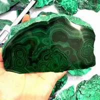 Natural Malachite Slate Cut Sheet Healing Malachite Slice Stones Polished Raw Malachite Plate Stones Decor 1pc 5