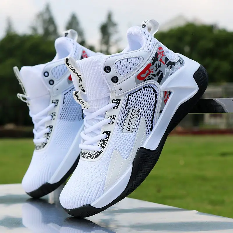 Brand Basketball Shoes Men High-Top Sneakers Male Cushioning Comfortable Sneakers Athletic Training Leather Sport Shoes Zapatos