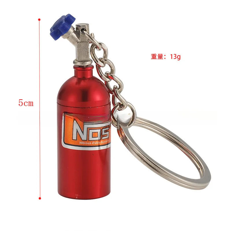 Kreative Mini Nos Stickstoff Flasche Schlüsselbund 7 Farben Pille Box Lagerung Schlüssel Ring für Frauen Männer Auto Handtasche Telefon Fall Pendent geschenke – Detail 4