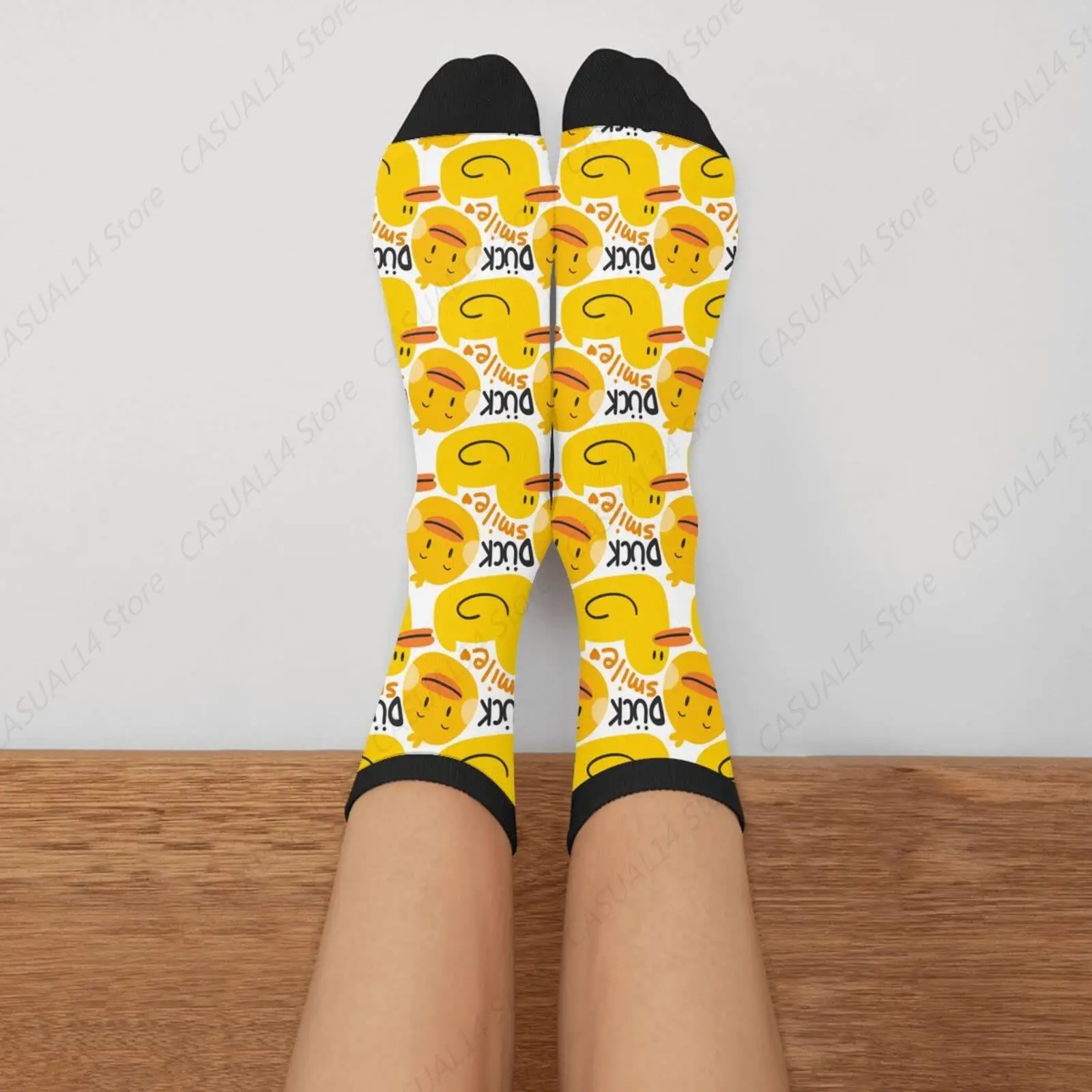 Duck Novelty Crew Socks Dress Socks Casual Mid Calf Socks Funny Cute Socks For Women Men