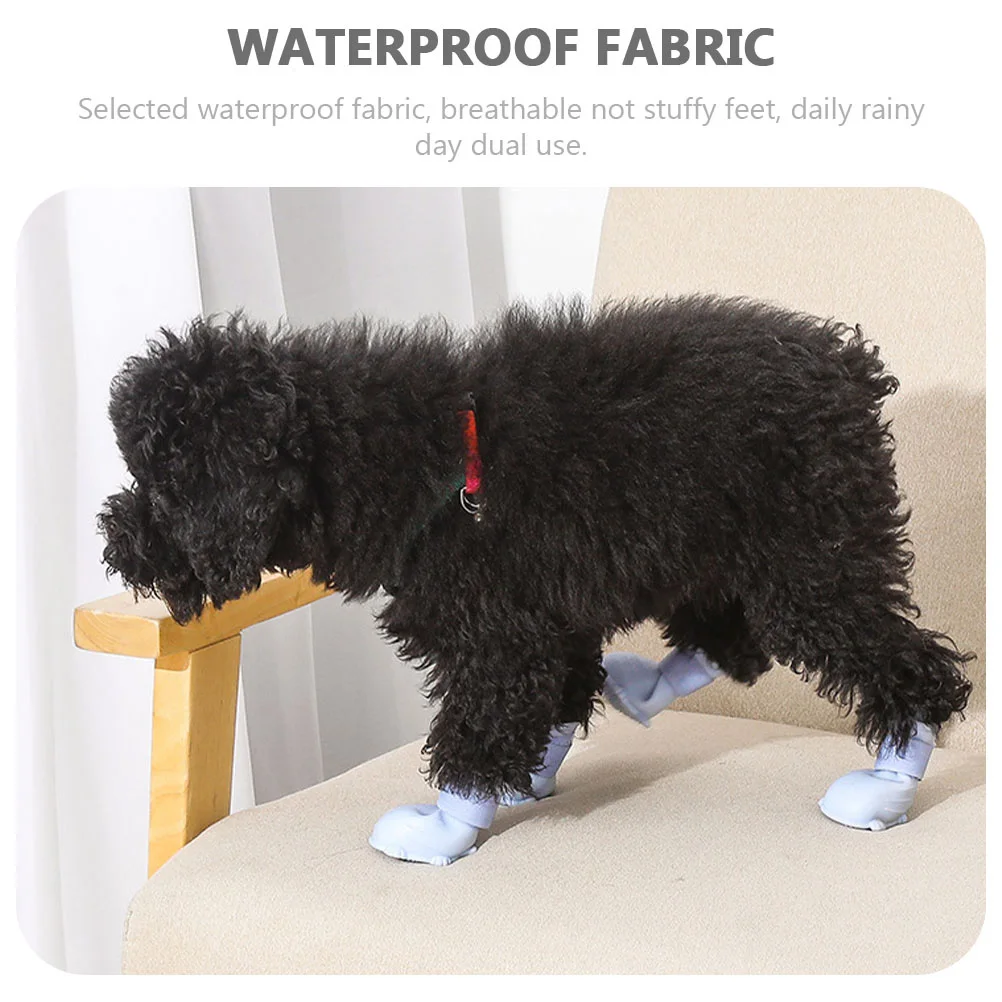 

4pcs Small Light Dog Waterproof Rain Boots Non Skid Sole Particles For Daily Rainy Days Comfortable Pet Rainboots For Puppies