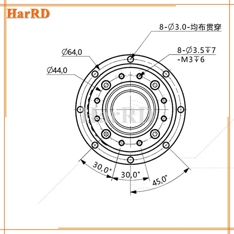 YF14 Гармонический интегрированный модуль редуктора машины, шарнир робота, высокоточная передача, механическая рука, связь CAN/RS485