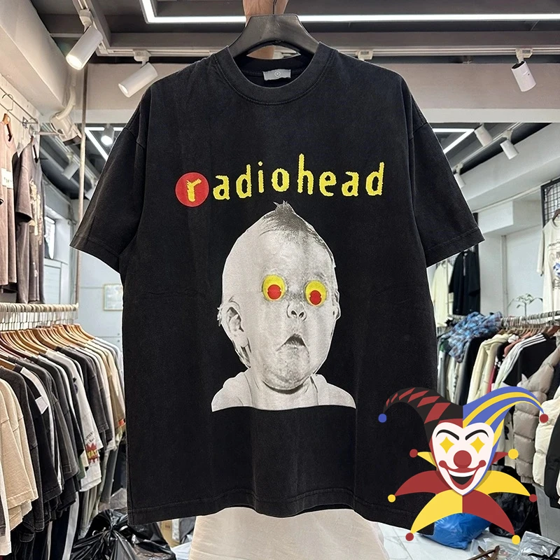 

Washed Retro Rock Band Loose Short sleeved T Shirt Men Women T-shirt Top Tees