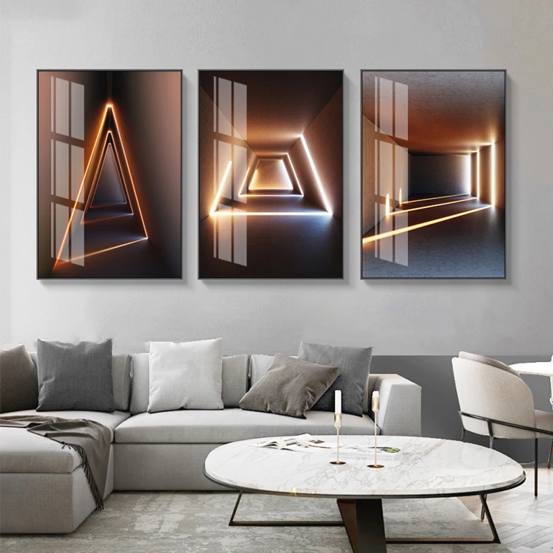 Abstract Spatial Solid Geometry Posters  CanvasPainting Prints Wall Art Pictures for Living Room Modern Home Decoration No Frame