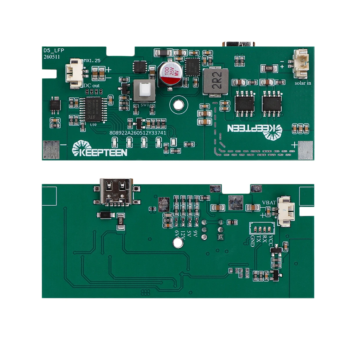 Lithium LiFePO4 Battery Charger Module D5 Solar Panel PCB Board Solar Controller Output 5V/6V/9V/12V