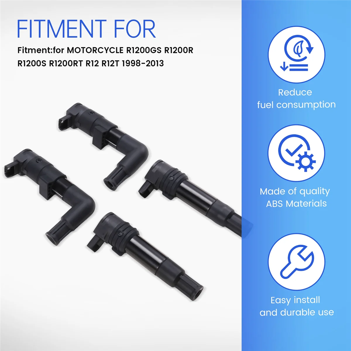 B58A 1SET IGNITION COIL for BMW MOTORCYCLE R1200GS R1200R R1200S R1200RT R12 R12T 1998-2013 7715853-01 7715855-01 7715856-02