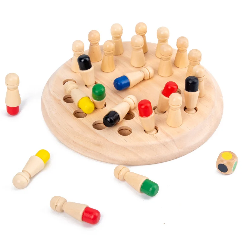 Children's Color Memory Chess Baby Early Education Puzzle Memory Observation Ability Concentration Training Wood Toy