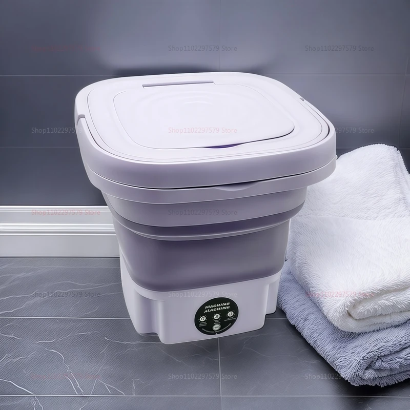 8L Portable Folding Washing Machine Bucket Easy To Carry Compact Travel Laundry Washer for Clothes Socks Underwear Cleaning image 5