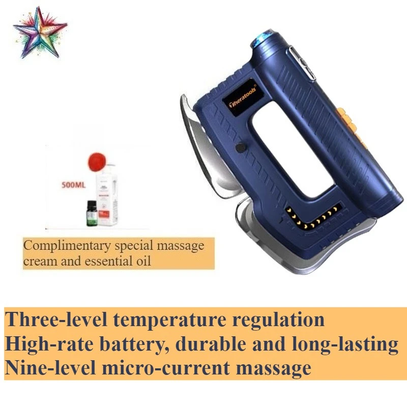 

Electric Fascia Scraping Massager with Red Light Microcurrent Vibration Muscle Relief Health Care