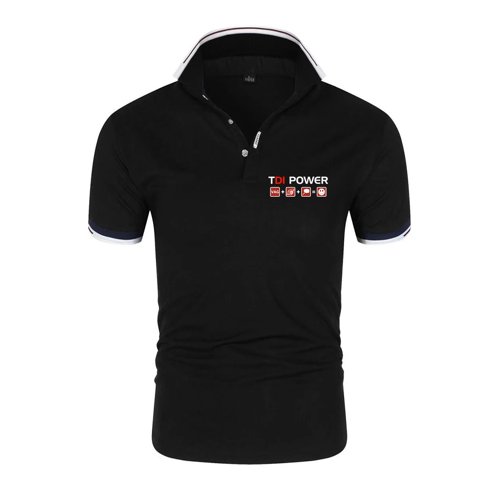 Tdi Power Vag + Turbocharger Funny Men's premium summer polo T shirt quick drying breathable casual business fashion sports