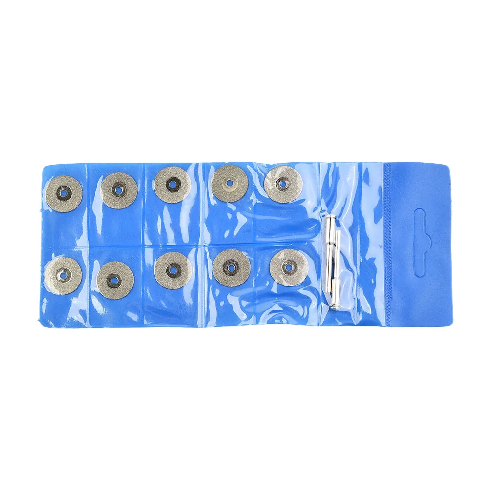 10 buah 18mm berlian pemotongan Off Disc alat putar dengan 2 buah batang penghubung batu gerinda Mini Aksesori alat listrik