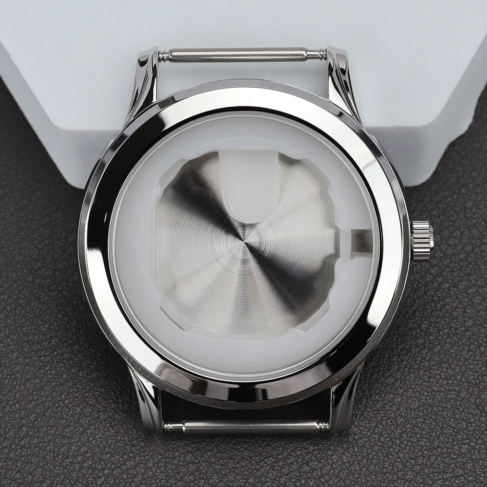 

40mm Stainless Steel Watch Case silver aseptic polished case for Miyota GM00 Quartz Movement Watch Accessories Part retrofitting