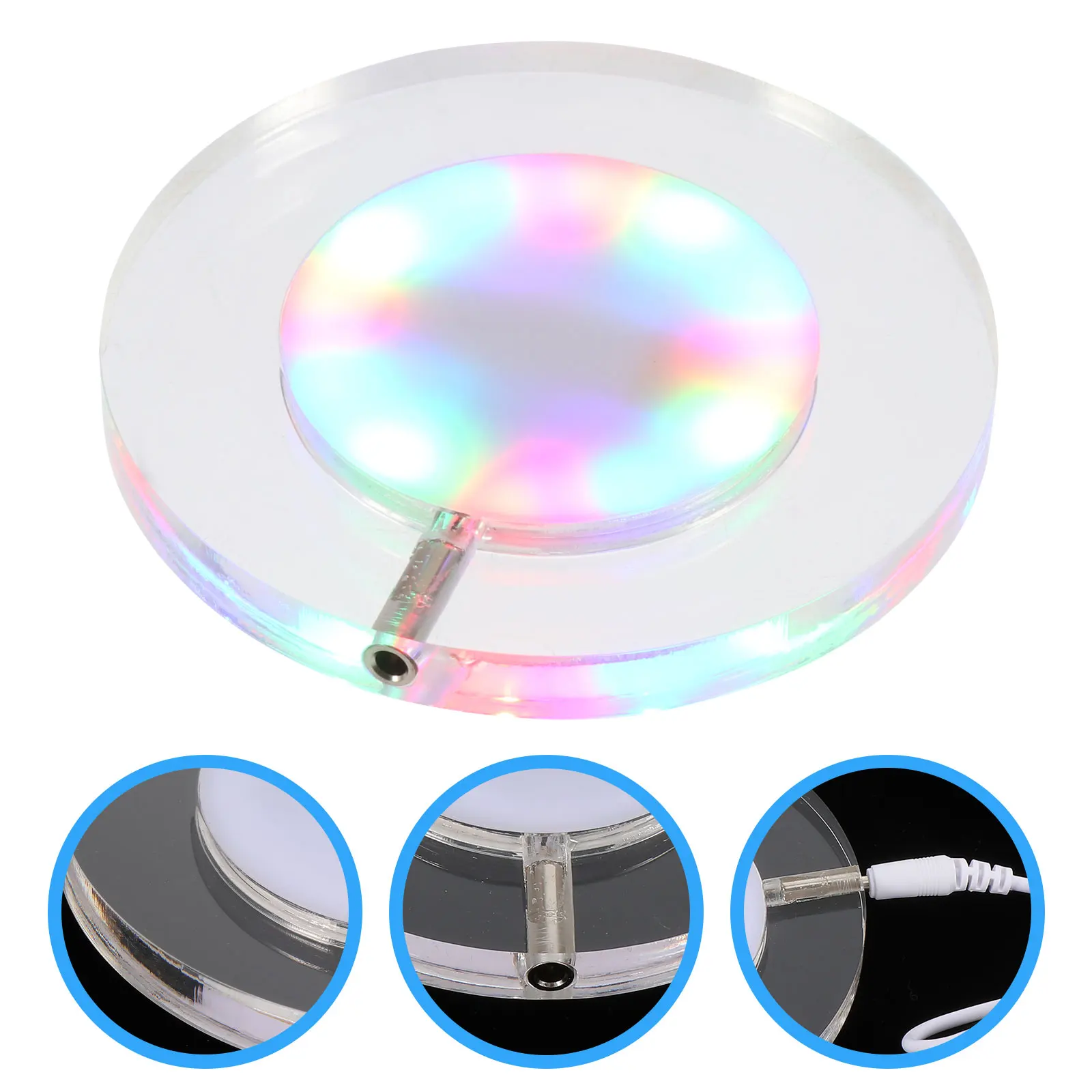 

LED Glowing Cup Pad Acrylic Rechargeable Bar Tabletop Coaster for Home Restaurant Cars Placemat Lightweight Creative