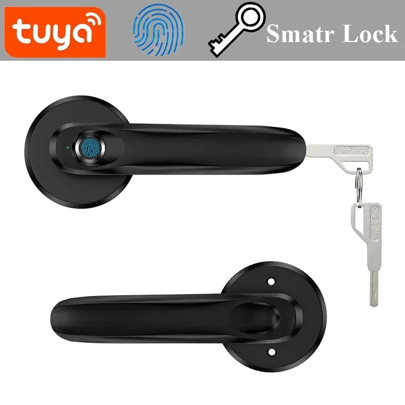 Tuya Biometric Fingerprint Lock Electronic Door Lock Security Smart with Key APP Support iOS/Android for Bedroom Hotel Office