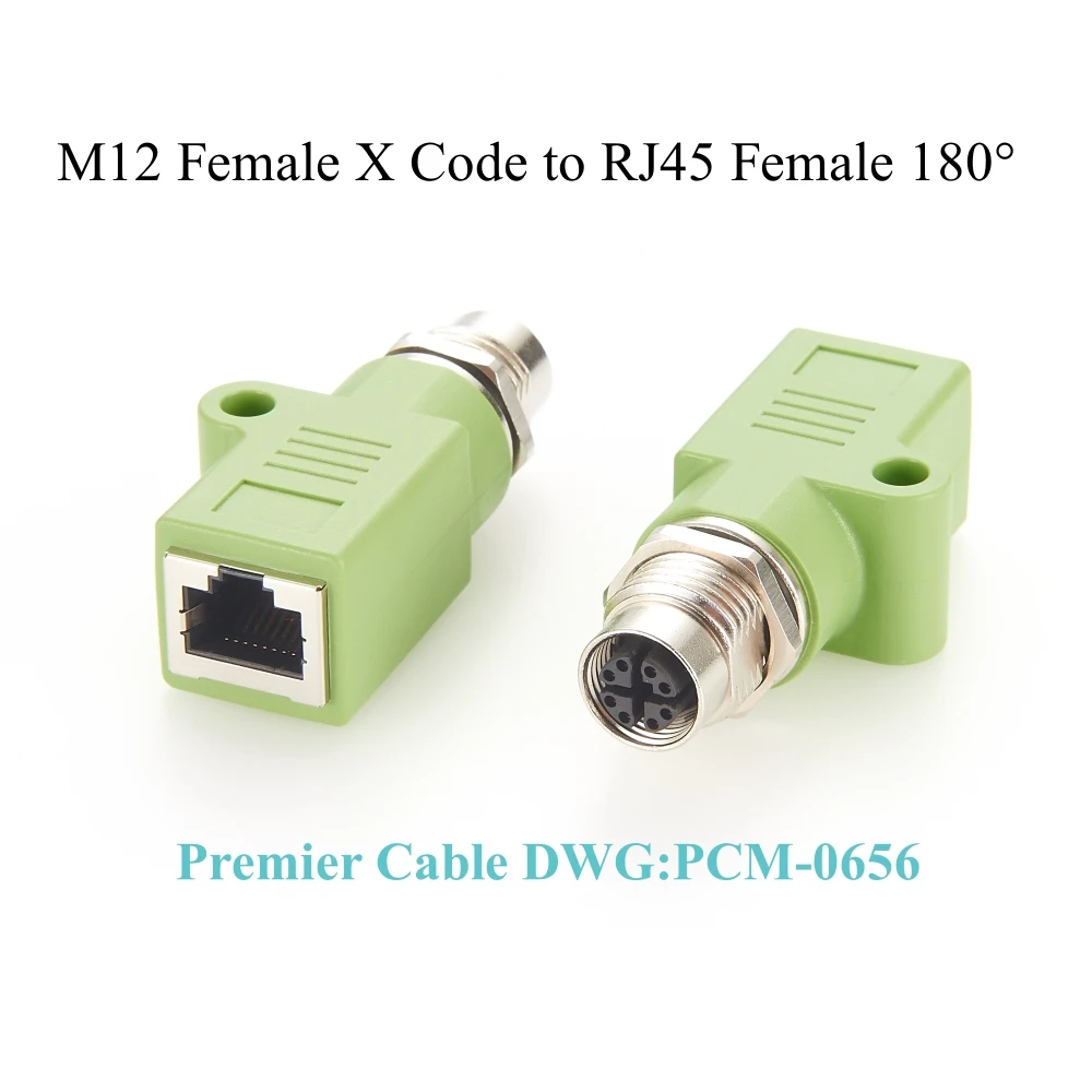 

M12 X Code to RJ45 Adapter 8P X Coding M12 to Ethernet Female Straight Angled Plug for Industrial Ethernet switch