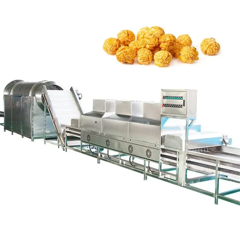 Full Automatic Popcorn Making Machine Continuous Caramel Coating Line Popped Equipment Custom