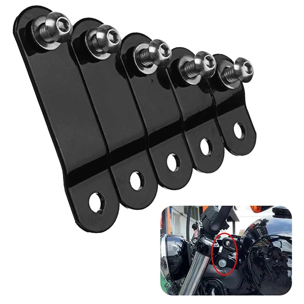 

Black Sliver 28mm-76mm Gas Tank Lift Kits Bracket Fit for Harley Sportster XL 883 1200 48 72 Dyna Raise Tank Lift Modified Riser