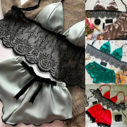 Mulheres quentes sexy mancha lingerie sleepwear exótico vestuário nightwear cinta sem mangas sutiã shorts define pijamas conjunto
